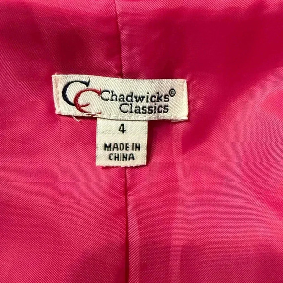 Chadwick’s Classics High collar lined  blazer jacket in pink Linen Blend Size 4 - Picture 7 of 8